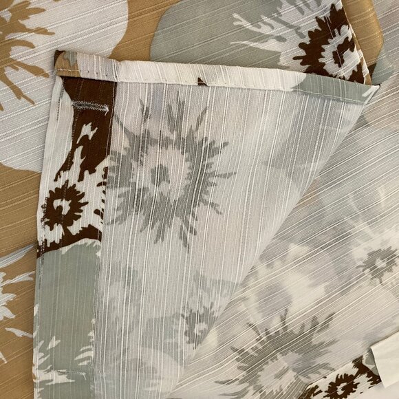 Fabric Shower Curtain 72" x 72" Gold Gray Brown Floral - Picture 5 of 10